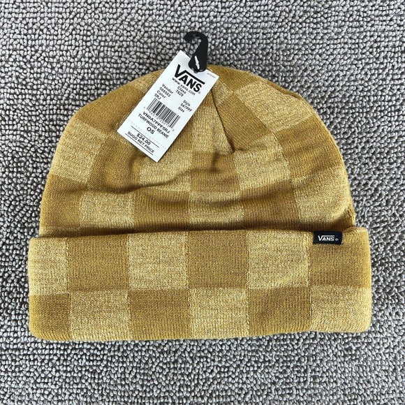 Vans Other - Vans Turfwood Bone Brown Beanie Checkerboard Unisex One Size